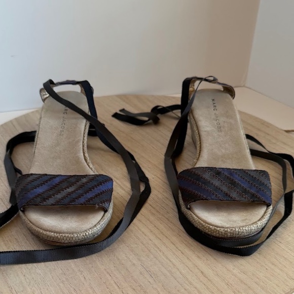 Marc Jacobs Women’s Espadrille Wedge Sandals Size 38 – Made in Spain Lace-Up - Picture 1 of 7